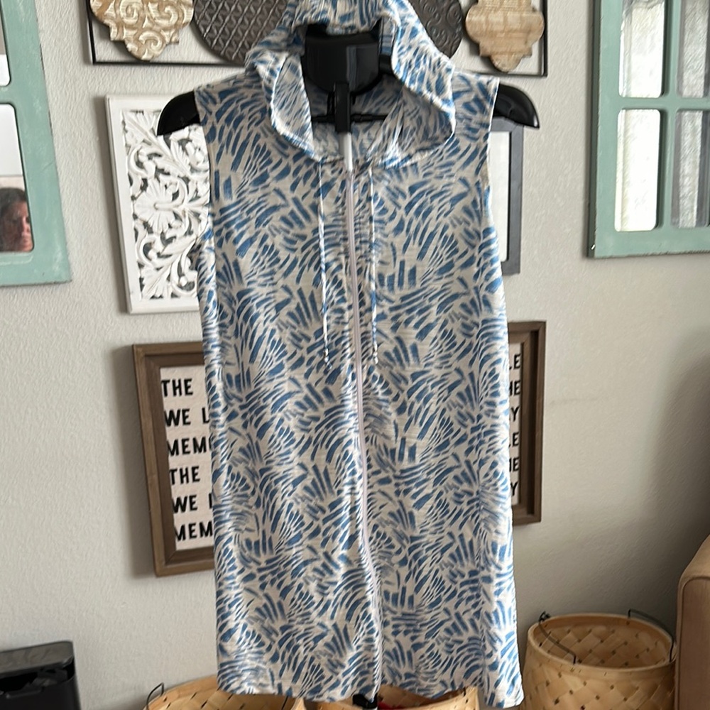 Blue Patterned Women's Swim Coverup